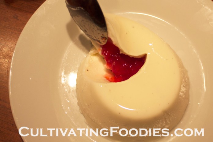 Vanilla and black pepper panacotta with cherry preserve filling #cultivatingfoodies